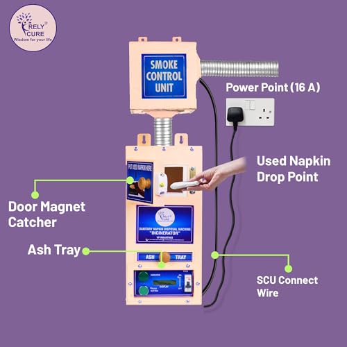Image of BY VP Industries (Small-100 Pad Per Day) Sanitary Napkin Incinerator with Smoke Control Unit | Pad Destroyer with a burning capacity of 5 to 6 pads per cycle in a 15-minute duration.