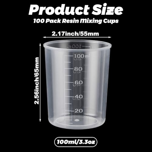 100 vasos medidores de plástico CertBuy 100ml miniatura 2