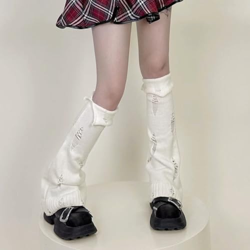 Image of SherryDC Womens Y2k Knit Leg Warmers Harajuku Japanese Long Boot Socks Kawaii Lolita Winter Leg Cover