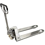 transpallet elevatore manuale prezzo Ruote frontali doppie Transpallet manuale in acciaio inox 2000 Kg con ruote frontali doppie in poliuretano, sollevatore pallet per alimentari, doppi rulli, carrello elevatore standard - echoENG - MA SL TRA2