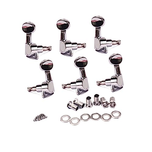 GOOHOCHY Rotating Electric Guitar Tuners Machine Heads Guitar Tuning Pegs Tuning Peg Concave Silver