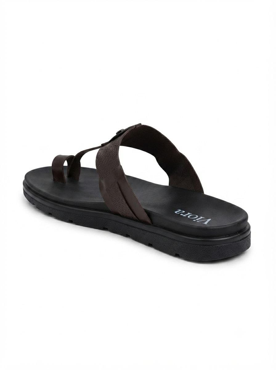 viora Men's LEATHER Toe-Ring Sandals with Textured Strap DD-51-picture-28