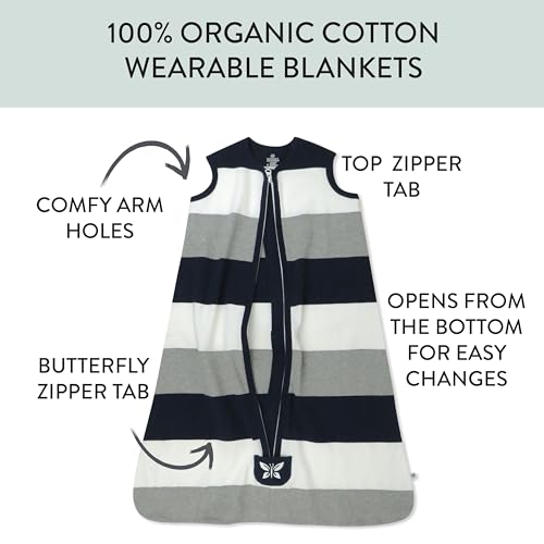 Image of HonestBaby Wearable Blankets Sleeping Bags Swaddle Transition 100% Organic Cotton for Infant Baby Boys, Girls, Unisex