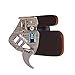 BICASTER Archery Finger Tab - Left Handed Genuine Leather + Aluminum Plate Adjustable for Recurve Bow (Small, Silver)