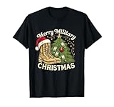 Merry Military Christmas Festive Military Boots & Dog Tags T-Shirt for Men Women