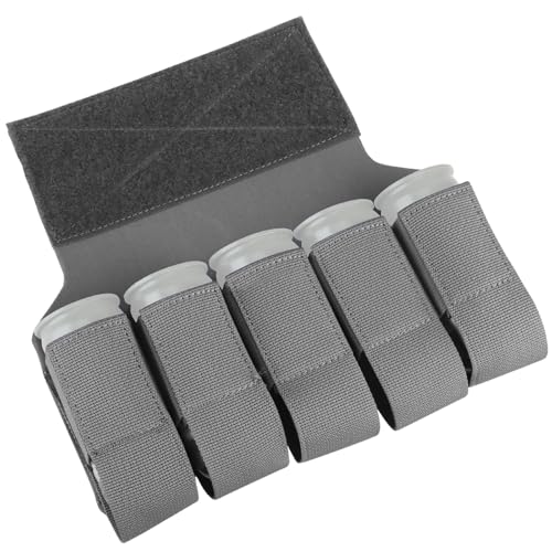 ZFFOZZ Bolsa Táctica para 5 Perdigones 5BH de 40mm, con Gancho y Bucle para Accesorios de Airsoft, para 5 Cartuchos M203.(Gray)