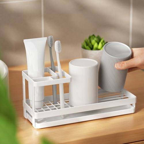 Rangement brosse à dents multi-grilles pour vasque moderne - 5