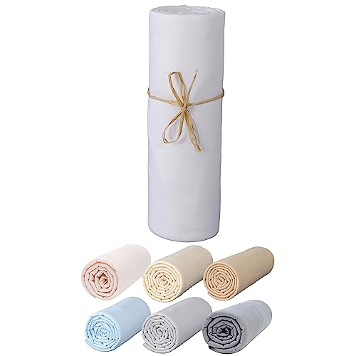 Drap housse 70x140 cm jersey coton bio blanc matelas enfant larges bonnets profonds P'tit Basile