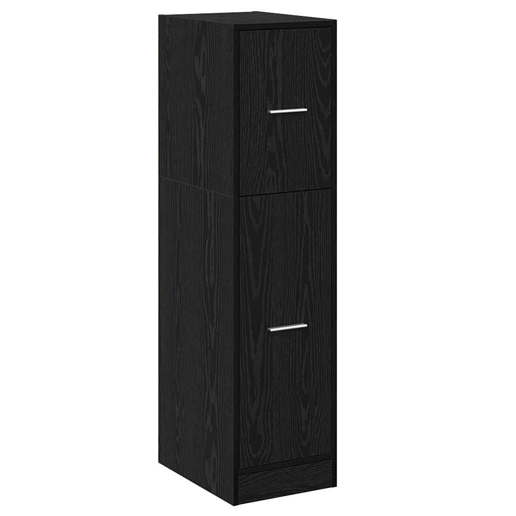 Armoire à pharmacie en chêne noir, 30 x 41 x 118 cm, avec 2 tiroirs, espace de rangement et compartiments pour bureau, salon, cuisine, salle de bain, pour ranger et ranger