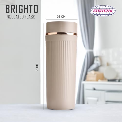 Image of Asian Brighto 500ml Insulated Thermosteel Flask | Hot Drink Coffee & Tea Water Bottle for Winter & Office | 6-Hour Heat Retention | Leakproof & BPA Free Christmas Gifting Travel Mug (Brown)