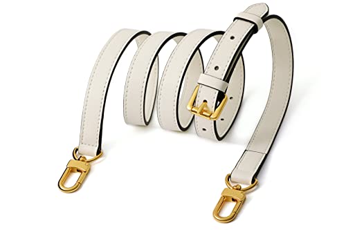 GOXTECH Vachetta Leather Adjustable Crossbody Strap for ? women's crossbody handbags ?White?