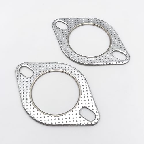 Image of 2.25 Inch 60mm Exhaust Gasket 2 Bolt for Muffler Flange Manifold High Temperature Graphite w /Fire Ring 2 Pcs