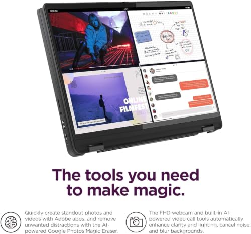 Image of Lenovo IdeaPad 5 Flex 5i Chromebook Plus 14 inch FHD+ 2-in-1 Touchscreen Laptop (Intel Core i3-1315U, 8GB RAM, 256GB Storage (128GB+128GB SD)) Home, Student, Backlit KB, Chrome OS (Renewed)