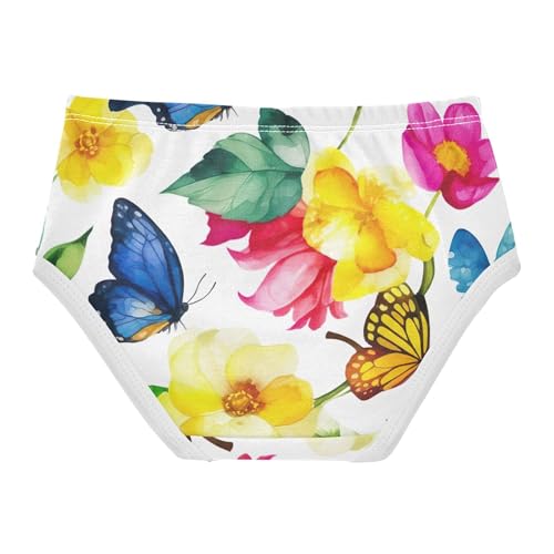 Colorful Flowers Blue Butterflies Toddler Underwear Floral 2t Cotton Panties Little Girl Aesthetic Briefs Girls Undies2