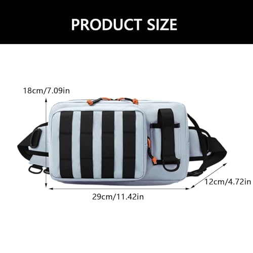 Bolsa cruzada para equipo de pesca multifuncional con correa ajustable 8