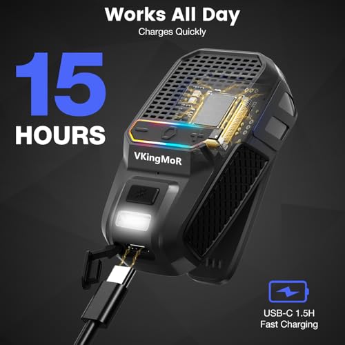Image of Wearable Bluetooth Speaker, Clip-On Portable Speaker with Built-in Mics Hands-Free Music and Calls for Hiking /Biking, Small Speakerr with LED Light, 15H Battery Life Speakerr(Black)