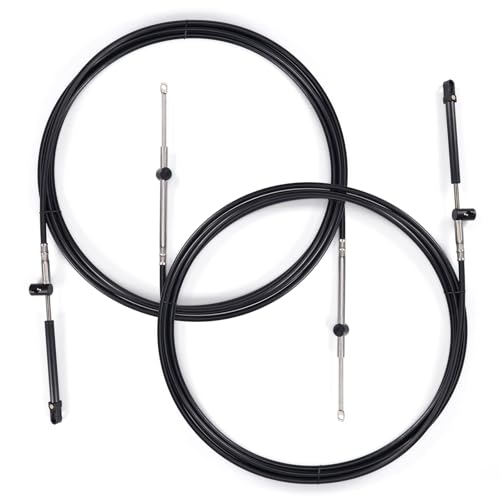 Atesilor 2pcs 19FT Gen1 Boat Throttle and Shift Cables Compatible with Mercury MerCruiser Marine Force Outboard Engine 600A Controller, Replace CC17919