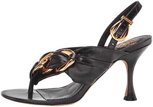 Vince Camuto Women's Footwear Women's Melzie Chain Detail Dress Sandal Heeled, Black, 6 | Image 7