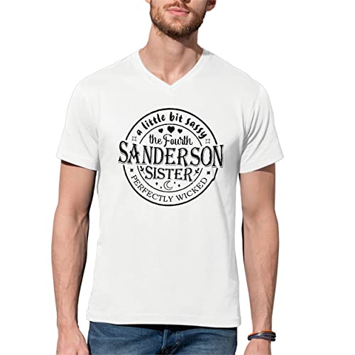 Fourth Sanderson Sister Hocus Pocus Halloween Witch V-Neck Camiseta De Hombre Blanca Size S
