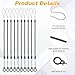 10 Pcs Pen Leash Elastic Tether Coil Lanyard for Clipboard Stylus Pens with Silicone Ring for Tethering Drawing Pen to Touchscreen Pencil Chain Cord for Tablet Touchscreen Drawing Pens Holder (Black)