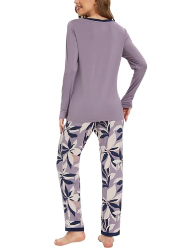 Image of GYS Women's Bamboo Viscose Long Sleeve Pajamas Set