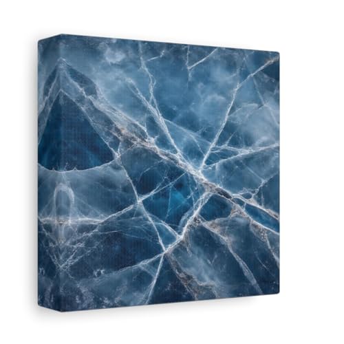 Toile de salon bleue au-dessus de cheminée pour ambiance cocooning