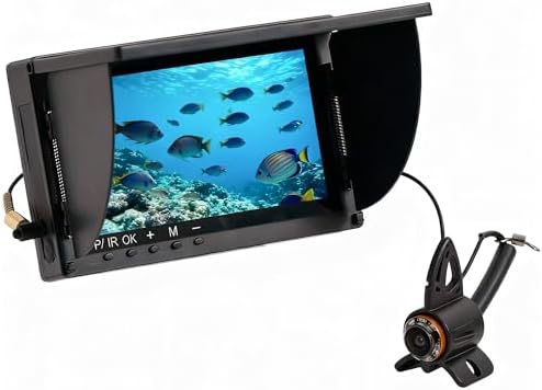 Jiisquilyx Underwater Fishing Camera with Monitor: 6" HD 1080P Portable Fish Finder for Ice/Lake/Sea｜Waterproof Depth Finder for Boats/Kayaks & Murky Waters｜IP68 Ice Fishing Camera with Bright Display