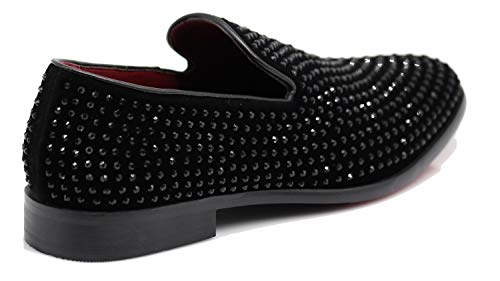 SPK26 Men's Vintage Velvet Rhinestone Designer Dress Loafers Slip On Shoes Classic Tuxedo Dress Shoes4
