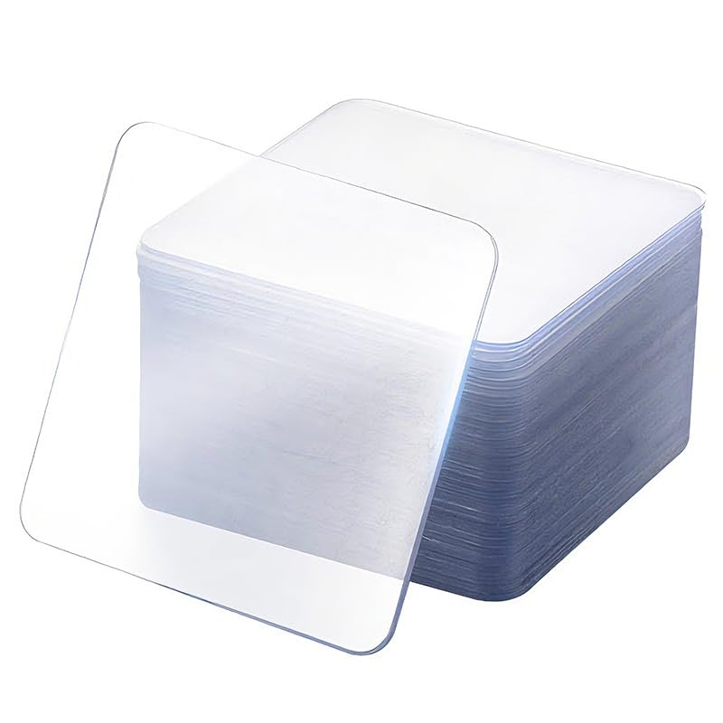 100pcs Clear Double Sided Mounting Tape Squares Heavy Duty, Traceless Super Sticky Gel Pads Tape for Cell Phone, Car, DIY Craft, Home Office Wall