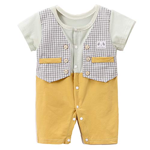 Beal shopping Bebé Camiseta Bebé Niño Traje Bebé De Una Pieza Traje De Caballero Traje De Esmoquin Boda Formal Traje De Fiesta - Amarillo - 9-12 meses