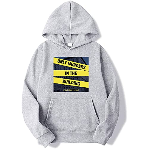 Only Murders in The Building Season 2 New Logo Hoodie Merch-Sweatshirt Herren/Frauen Cosplay Kapuze Langarm, grau, Large Cover