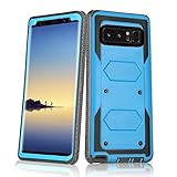 Asuwish Phone Case for Samsung Galaxy Note 8 Cover Hybrid Rugged Shockproof Hard Drop Proof Full Body Protective Heavy Duty Mobile Cell Accessories Glaxay Note8 Not S8 Galaxies Gaxaly Women Men Blue