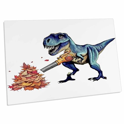 3dRose Tapete de escritorio T-rex con soplador de hojas miniatura 1