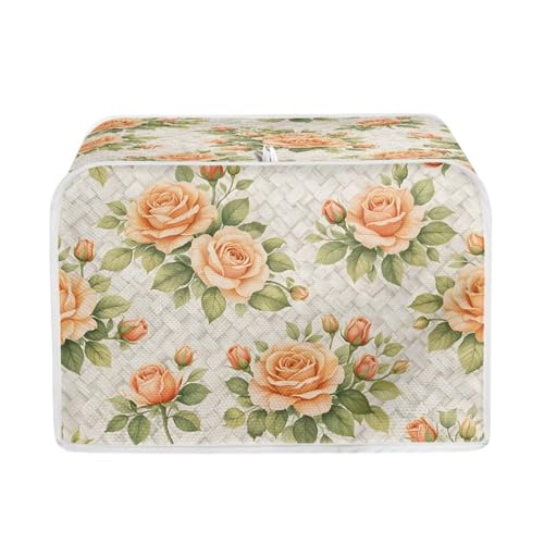 Wanzuoeng Rose Print 4 Slice Toaster Dust Cover Anti Fingerprint Bread Maker Covers Anti Fingerprint Protective Cover for Kitchen