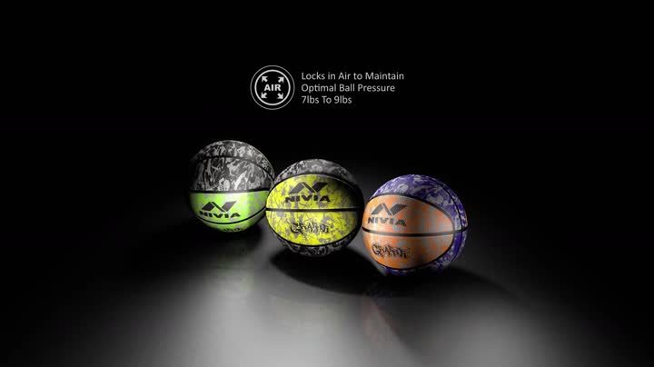 Nivia Graffiti Rubber Basketball - Size: 7 (Yellow)