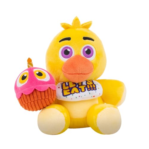 Five Nights at Freddy’s Peluche Classic Chica - Peluche de 20 cm dans Un matériau Doux et avec des Yeux phosphorescents