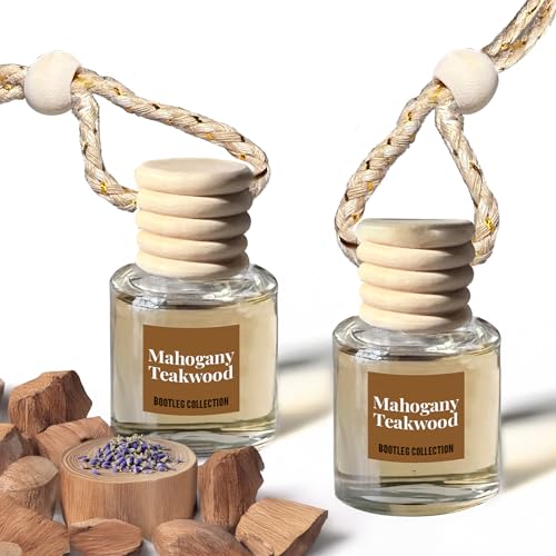 Image of Car Air Freshener Diffuser, Mahogany Teakwood Aromatherapy, Natural Fragrance Oil, Long Lasting, by Bootleg Collection, Made in USA
