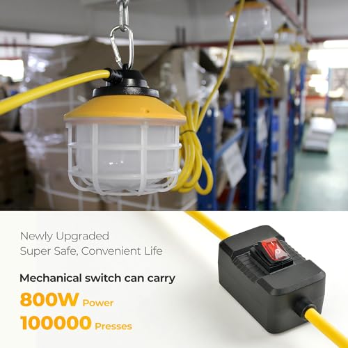 Hyanglux ES06 Outdoor Construction Led String Lights With Switch: 50Ft 75W 10500Lm Etl Certified Super Bright Industrial Temporary Lighting Hanging Ip65 Waterproof Work Light thumb #1