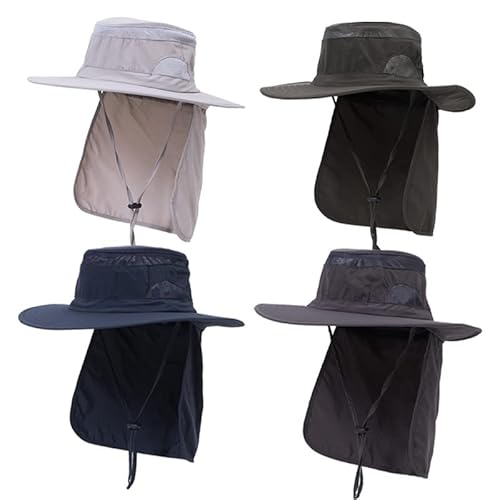 Jjzs Uv 50+ Sun Protection Hat For Men & Women, Wide Brim Bucket Hat For Outdoor Sport & Works Fishing Hat With Neck Flap Light Gray thumb #8