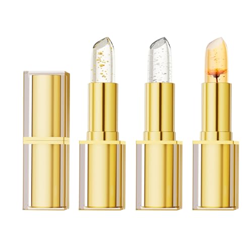 Teksome Barra De Labios Efecto Camaleón A Prueba De Transferencia - Tono Transparente Que Cambia Al Contacto - 3 Unidades Resistente E Hidratante Maquillaje Labial Para Uso Diario, Citas Y