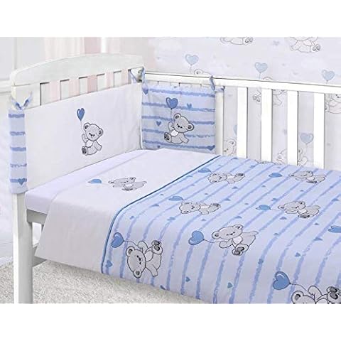 CnA Stores Blue Hearts Teddy Bear Bedding Set Cover
