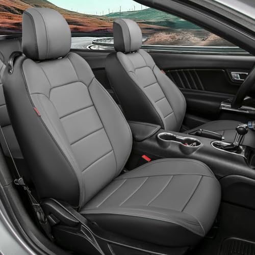 Image of Full Set Car Seat Covers for Ford 2015-2026 Mustang Coupe,Faux Leather