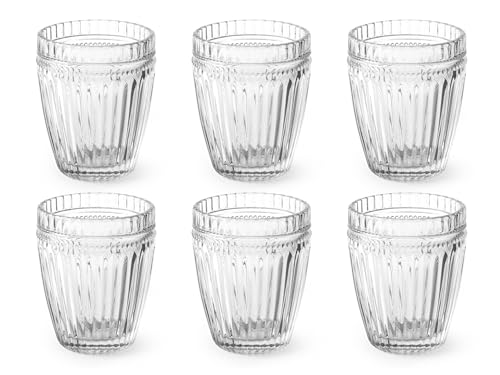 set 6 bicchieri Daisy vintage trasparenti in vetro 270 cc