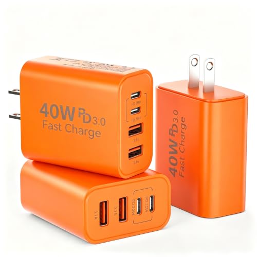 Image of USB C Wall Charger Block, 40W USB Type C iPhone Charger Fast Charging Block