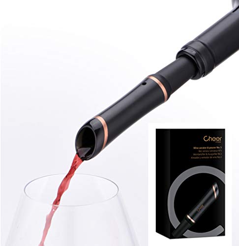 CHEER MODA U-Boot Weinbelüfter Pourerg, Weinzubehörgießer, Rotweindekanter, Champagnerauslauf, bestes Geschenk für Weinliebhaber und Enthusiasten (Schwarzes Gold) Cover