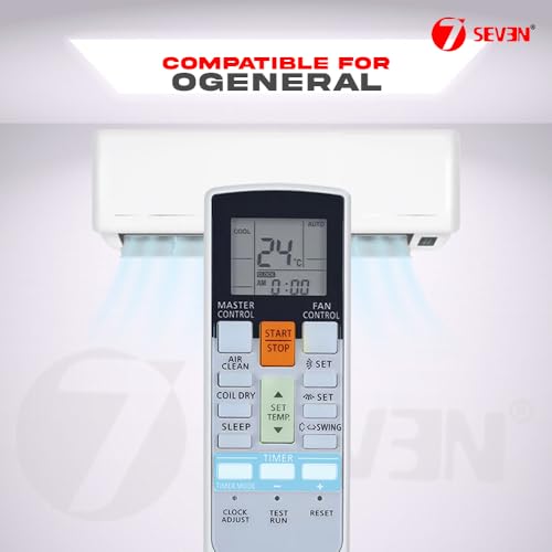 Image of 7SEVEN Compatible with O General Ac Remote AR-RY12 Model 107 Suitable for 1 1.5 2 ton Split or Window Fujitsu Air Conditioner - Match Keys Exactly with Existing OGeneral AC Remote Function