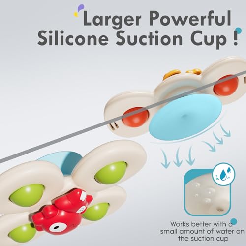 Image of ALASOU Suction Cup Spinner Airplane Travel Toys for 1 Year Old Boy Girl
