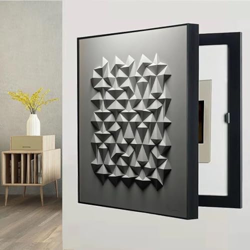 Wall Mounted Electrical Panel Cover Modern Meter Box Decorative Painting Hidden Circuit Breaker Panel Fuse Box Cover Cabinet with Ps Frame