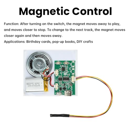 Image of Diymore DIY Birthday Cards Music Module 8MB,Magnetic Activated Sound Module with Speaker,Easy Recording for Personalized Greetings,DIY Projects Holiday Crafts Cards Gifts for Women Men Mom Kids
