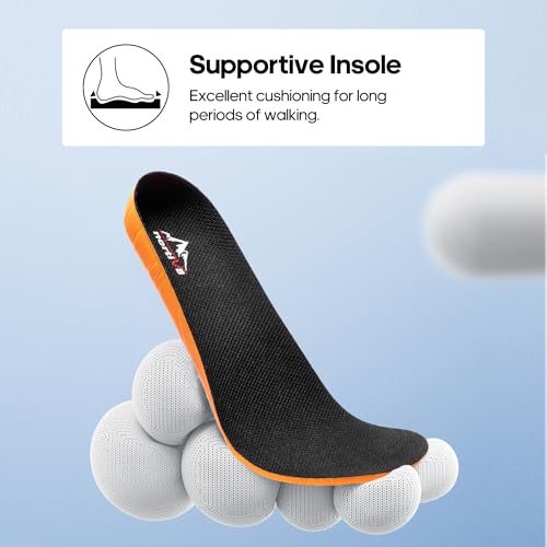 NORTIV 8 Women's Hiking Shoes Lightweight Walking Sneakers with Arch Support Outdoor Work Camping Tennis Workout Cross Training Echo,Size 7.5,Grey,NWUMHI2501